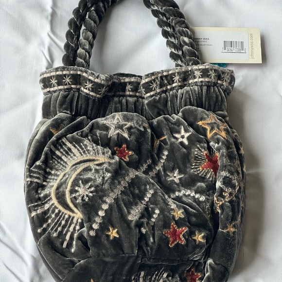 NWT Vintage Johnny Was Embroidered Velvet bag - Picture 2 of 5
